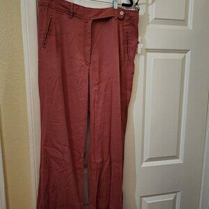 Anthropologie Wide Leg Cuffed Linen Pants - NWT